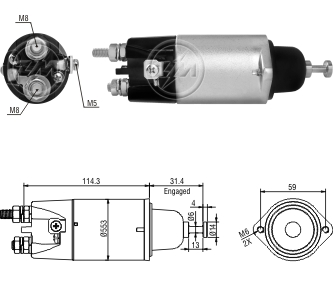 AUTOMATICO RELE MOTOR PARTIDA MITSUBISHI CASE-MAZDA 24V  - ZM898  