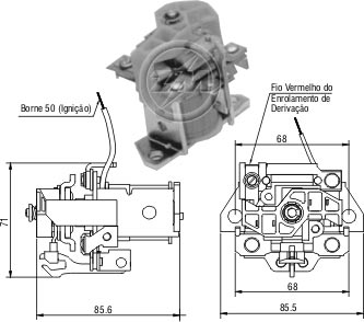 AUTOMATICO RELE MOTOR PARTIDA BOSCH SCANIA/VOLVO KB PEQUE - ZM901  