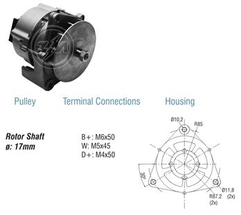 ALTERNADOR M.BENZ 1113  1313  AGRALE 14V 90A  - ZM9010108  