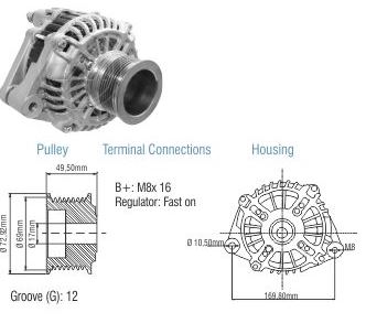 ALTERNADOR IVECO STRALLIS 24 VOLTS 90 AH   - ZM9030101