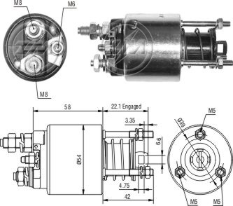 AUTOMATICO RELE MOTOR PARTIDA MARELLI PALIO-SIENA-BRAVA 1 - ZM9595  