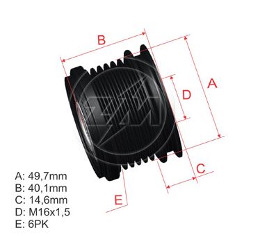 POLIA ALTERNADOR 6PK VOLKSWAGEN FOX, AMAROK - ZM9600037
