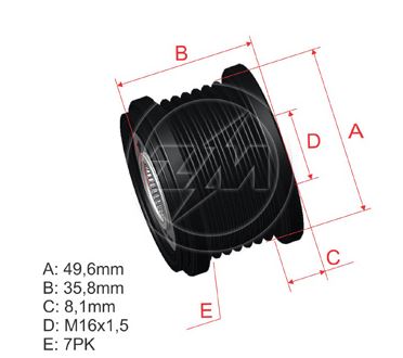 POLIA ALTERNADOR 7PK RENAULT CLIO - ZM9600042