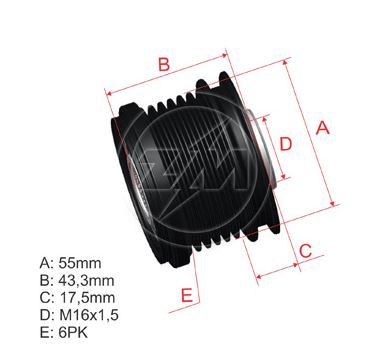 POLIA ALTERNADOR 6PK RENAULT CLIO, LOGAN - ZM9600045