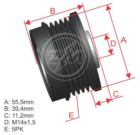 POLIA ALTERNADOR RODA LIVRE FOCUS 05-11  - ZM9600505  