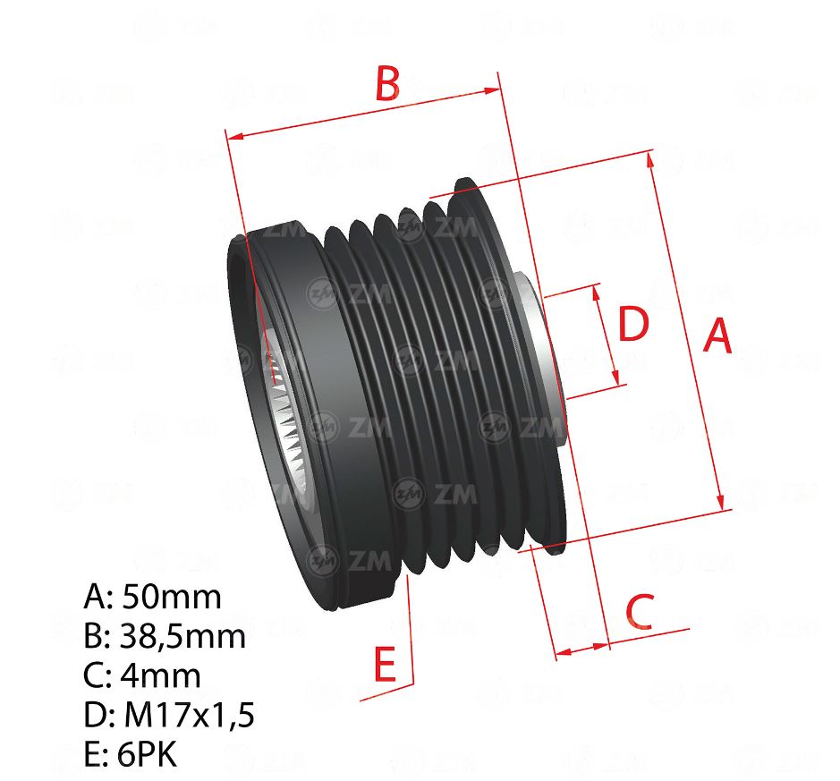 POLIA ALTERNADOR 6PK NISSAN SENTRA - ZM9601029