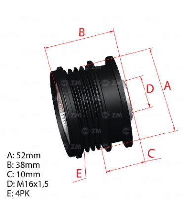 POLIA RODA LIVRE 4PK RENAULT LOGAN  SANDERO 1.3  2016 EM DIANTE  - ZM9601244