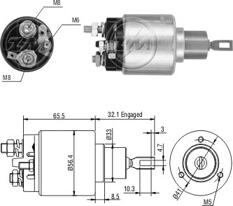 AUTOMATICO RELE MOTOR PARTIDA BOSCH COURIER-FIESTA  - ZM973  