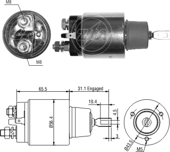 AUTOMATICO RELE MOTOR PARTIDA BOSCH F1000-SPRINTER 12V - ZM975  