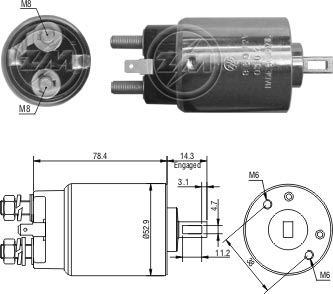 AUTOMATICO RELE MOTOR PARTIDA HITACI NISSAN 12V  - ZM980   