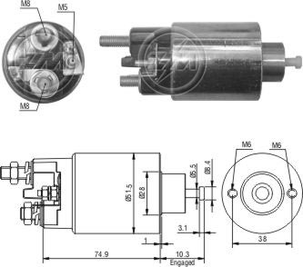 AUTOMATICO RELE MOTOR PARTIDA MITSUBISHI PUEGEOT-CITROEN  - ZM993   