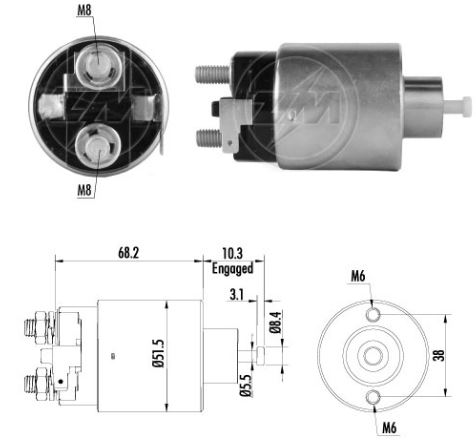 RELE DE PARTIDA 12V MITSUBISHI L200 - ZM 9995